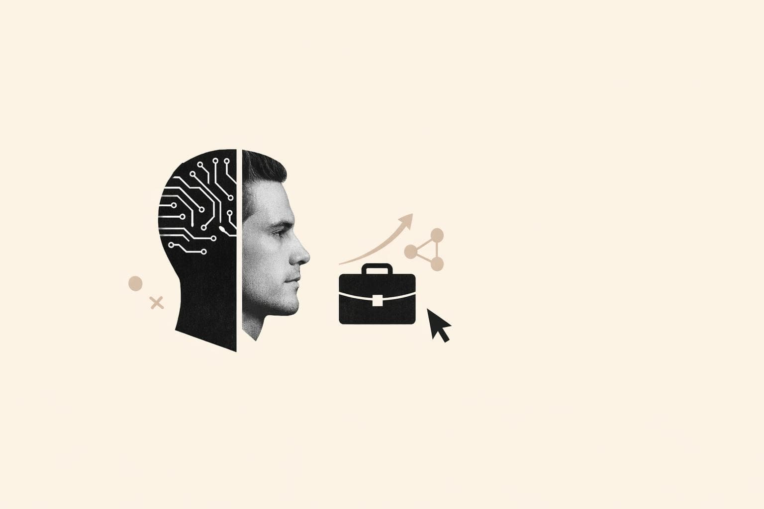 Founder analisando painel de dados com ferramentas de IA em laptop