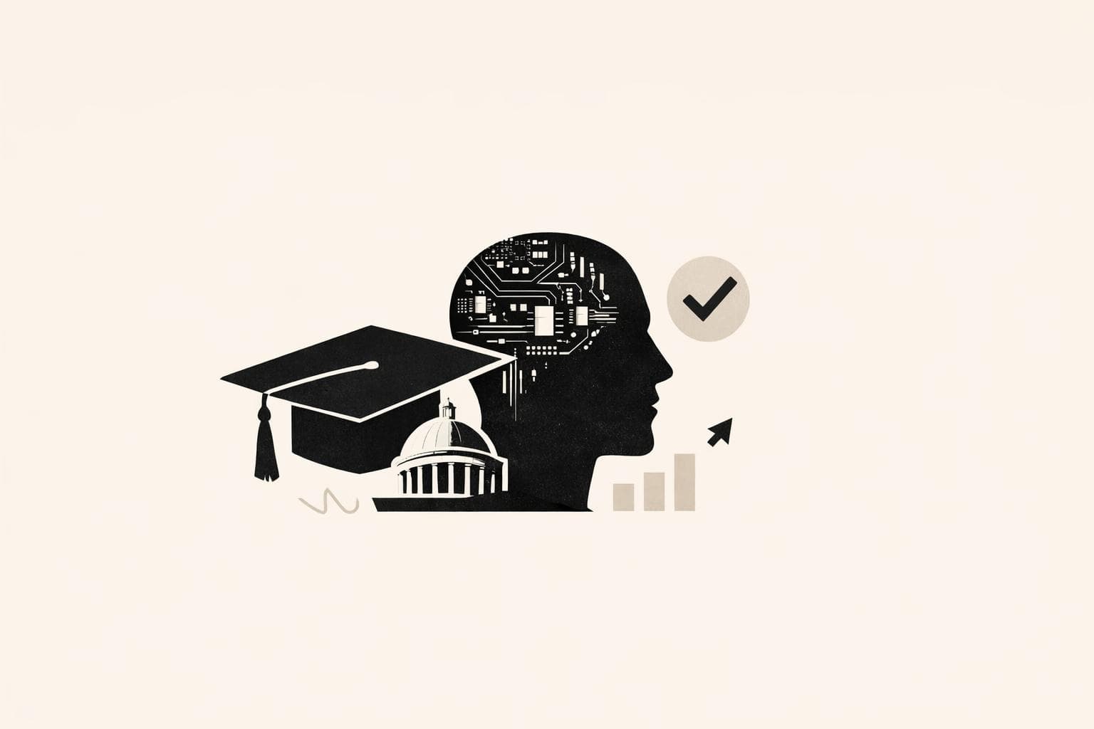 Estudante universitário usando inteligência artificial em laptop