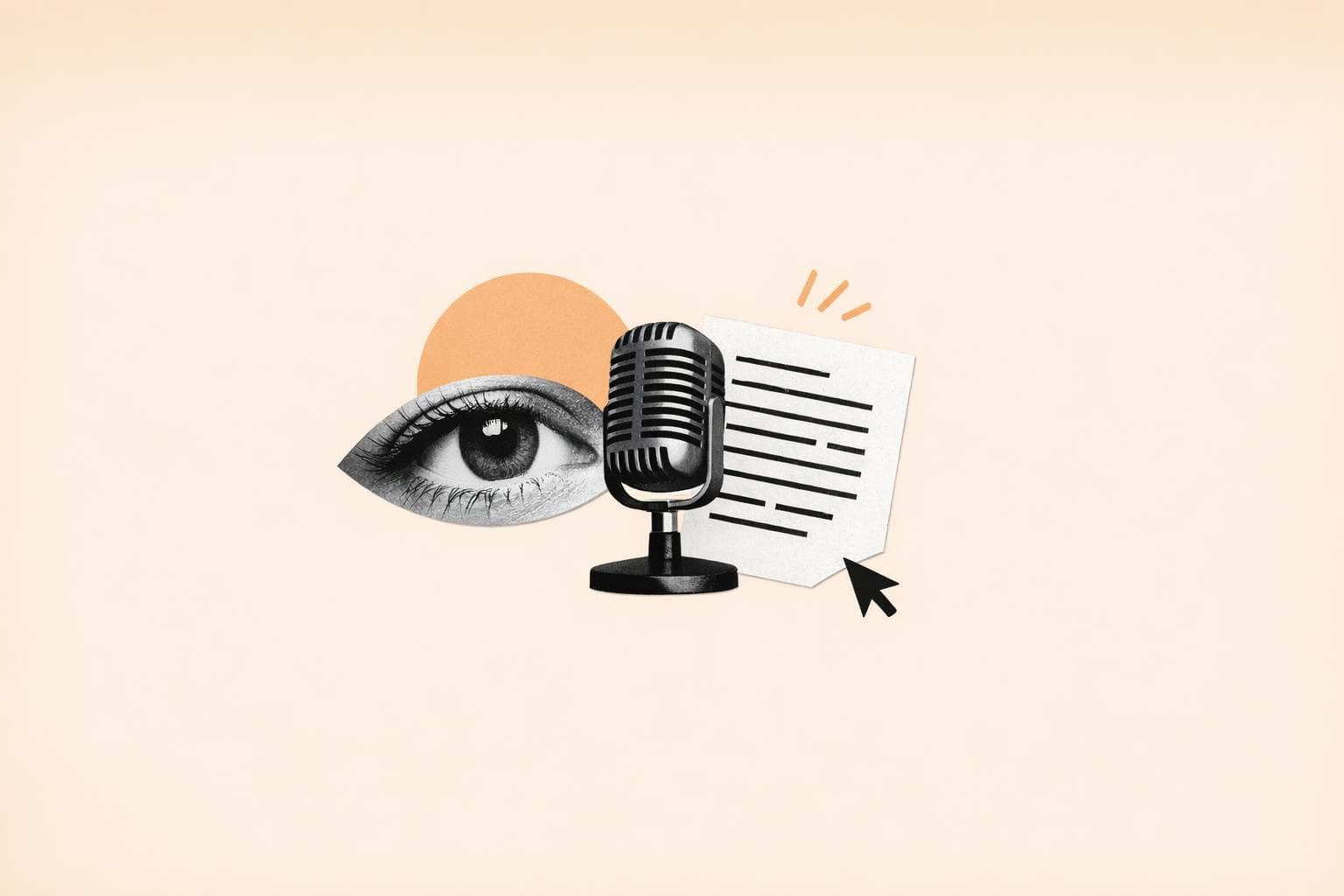 Ilustração de IA multimodal processando texto, imagem e voz simultaneamente