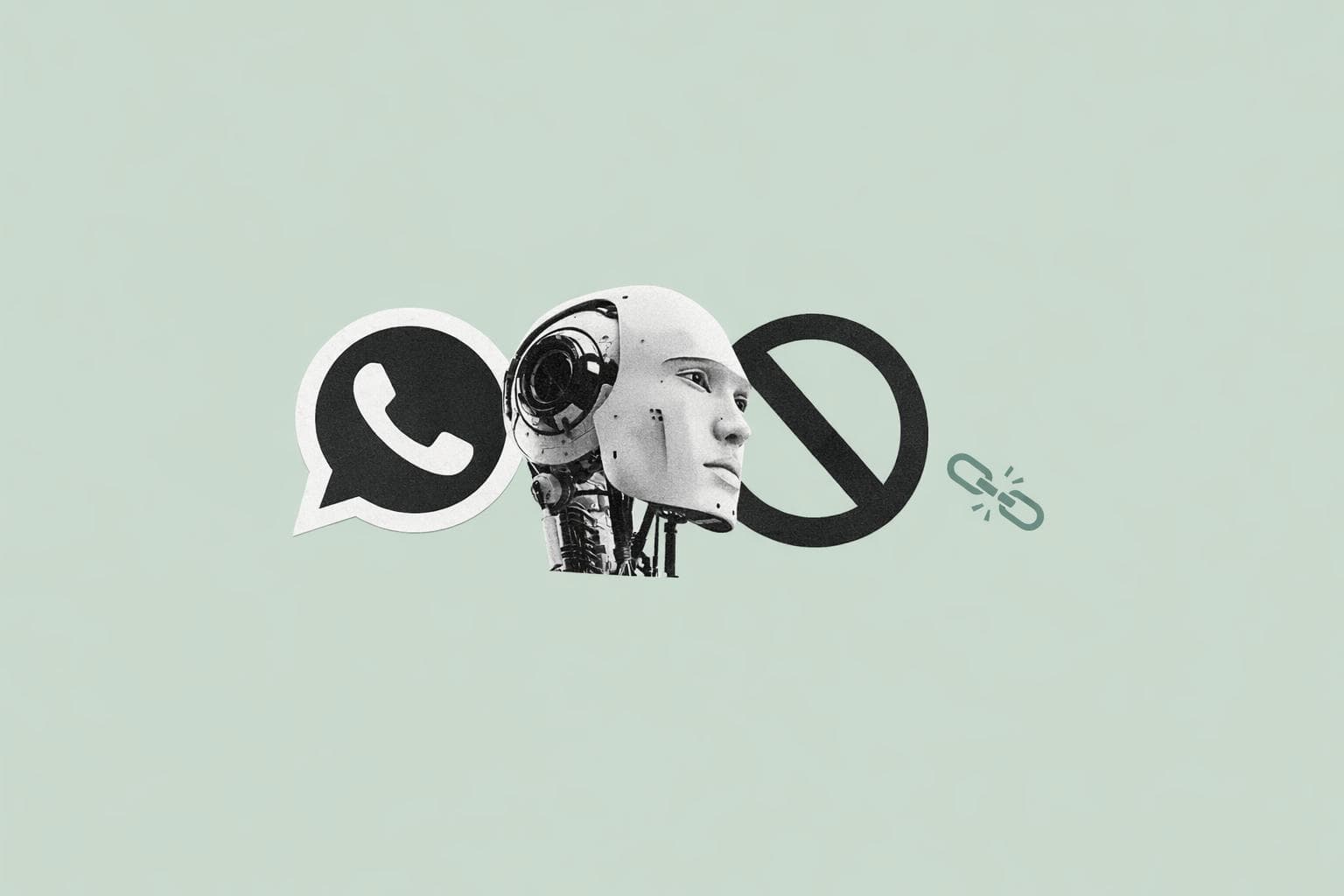 Logo do WhatsApp com símbolo de bloqueio representando a decisão do CADE